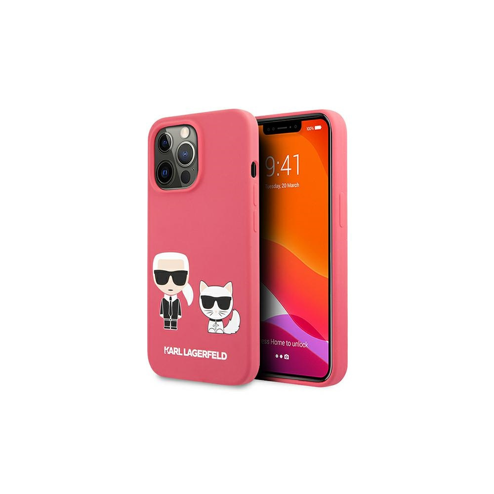 ETUI KARL LAGERFELD KLHCP13XSSKCP APPLE IPHONE 13 PRO MAX HARDCASE RÓŻOWY/PINK SILICONE KARL & CHOUPETTE